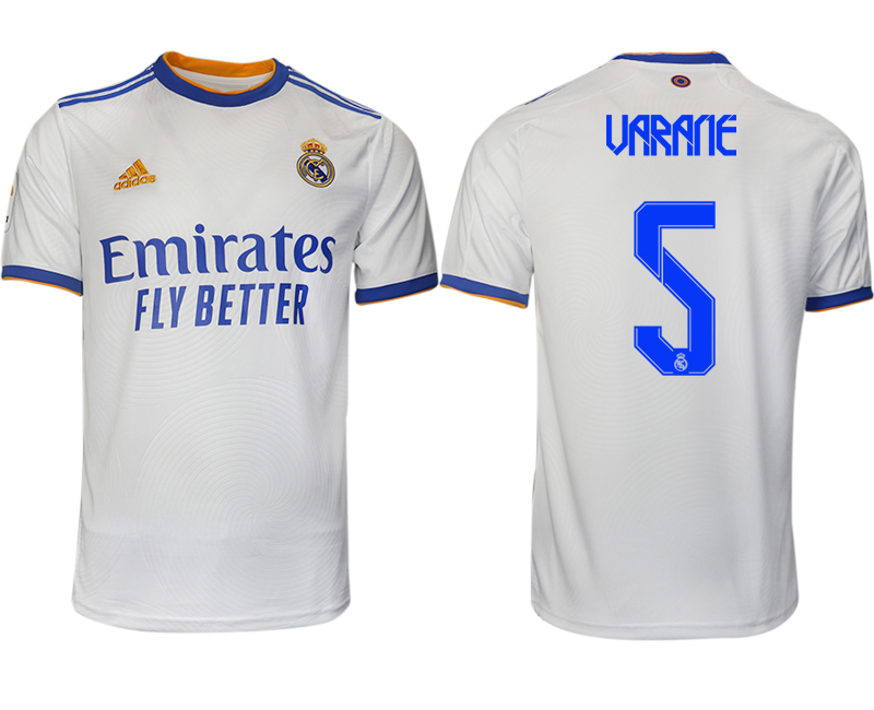 Men 2021-2022 Club Real Madrid home aaa version white #5 Soccer Jerseys